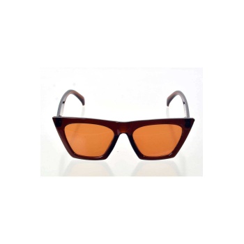 Kahverengi Çerçeve Cat Eye Kadın Güneş Gözlüğü - Moda Gözlük