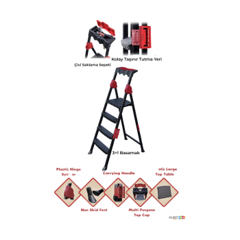 Strong Merdiven 3+1 Basamaklı Merdiven Royaleks-STRONG31