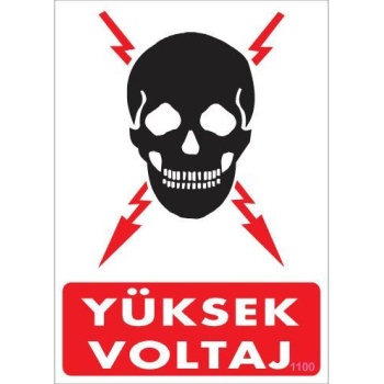 Yüksek Voltaj Uyarı Levhası 25x35 KOD:1100