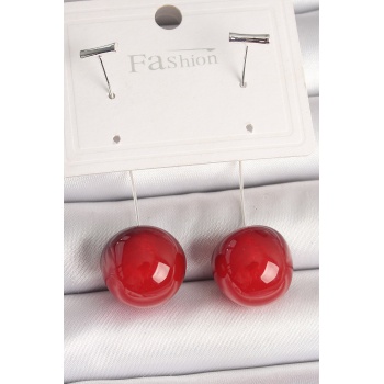 Pirinç Gümüş Renk Çivi Kiraz Model Kadın Küpe -