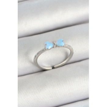 Pirinç Fiyonk Figürlü Zirkon Taşlı Gümüş Renk Ayarlanabilir Kadın Yüzük -