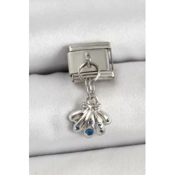 316L Çelik Sallantılı Fiyonklu Buket Model Gümüş Renk Nomination Charm