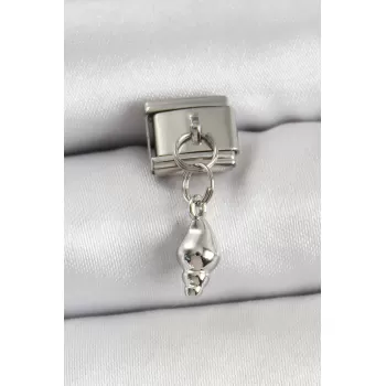 316L Çelik Sallantılı Deniz Kabuğu Model Gümüş Renk Nomination Charm