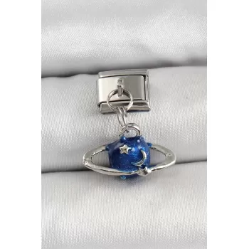 316L Çelik Sallantılı Satürn Model Gümüş Renk Nomination Charm