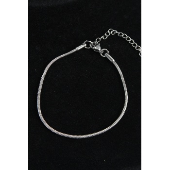 316L Çelik Oval İtalyan Model Gümüş Renk Erkek Bileklik -