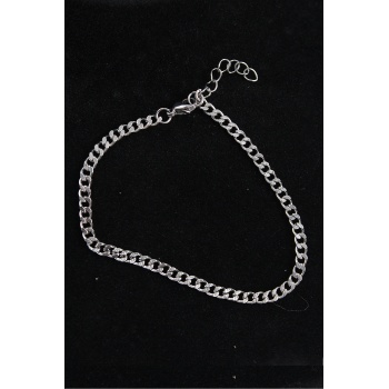 316L Çelik İnce Klasik Model Gümüş Renk Erkek Bileklik -