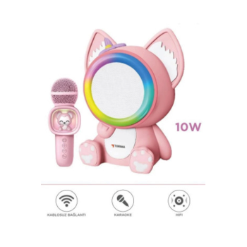 Taşınabilir Rgb Işılı Sevimli Figürlü Mikrofonlu Karaoke Bluetooth Hoparlör - Lisinya