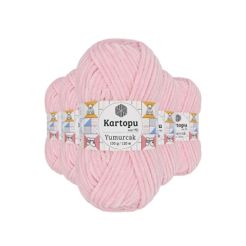 5 Adet Yumurcak Kadife El Örgü İpi Bebe Pembe K768