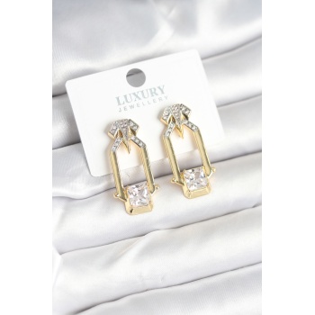 Pirinç Gold Renk Vintage Kadın Küpe -