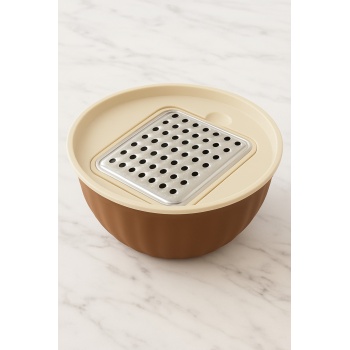 4 Parça Rendeli Karıştırma ve Saklama Kabı 2,5 Litre