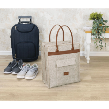 Deri Kulplu Ayakkabı Seyahat Çantası 04263 ( Lisinya )