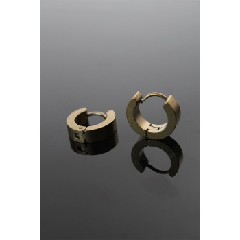 316L Çelik Gold Renk Halka Model Çift Küpe - Lisinya