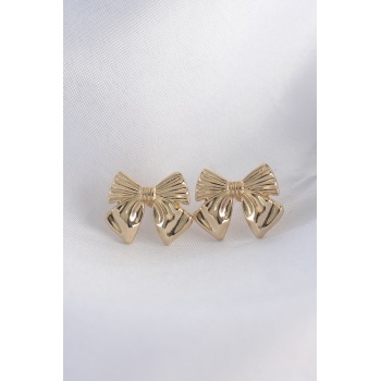 Pirinç Gold Renk Fiyonk Küpe - Lisinya