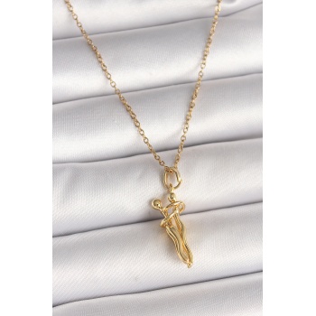 316L Çelik Gold Renk Zincir Sarılma Model Kadın Kolye - Lisinya