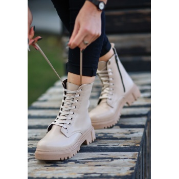 Bria  Nude Cilt Bağcıklı Bot - Lisinya