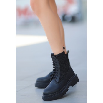 Utag Siyah Cilt Bağcıklı Bot - Lisinya