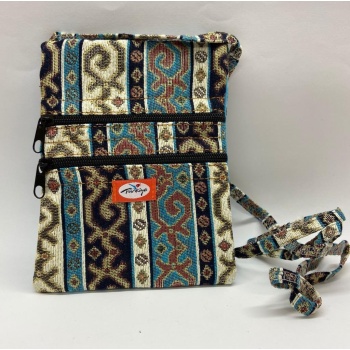 Otantik Desenli Fermuarlı Askılı Çanta Özel Dikim - GS201 (Lisinya)