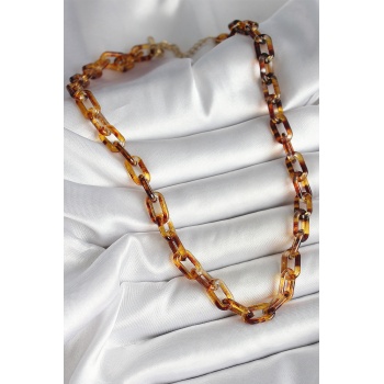 Leopar Desenli Mika Zincir Kadın Kolye - Lisinya