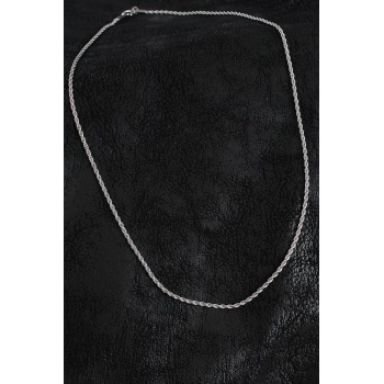 316L Çelik Halat Zincir Model Gümüş Renk Erkek Kolye - Lisinya