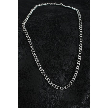 316L Çelik Klasik Zincir Model Gümüş Renk Erkek Kolye - Lisinya