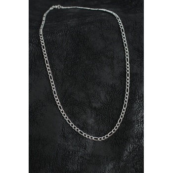 316L Çelik Klasik Figaro Zincir Model Gümüş Renk Erkek Kolye - Lisinya