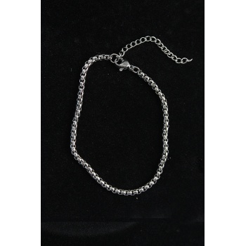 316L Çelik Örgü Model Gümüş Renk Erkek Bileklik - Lisinya