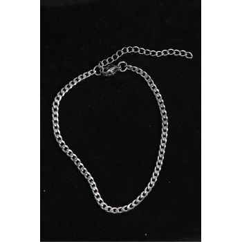 316L Çelik İnce Klasik Model Gümüş Renk Erkek Bileklik - Lisinya