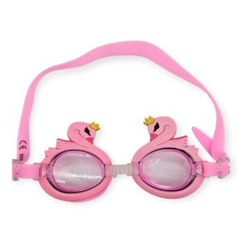 Çocuk Yüzücü Gözlüğü Silikon Taşıma Çantalı Pembe Kuğu - 9014 (Lisinya)