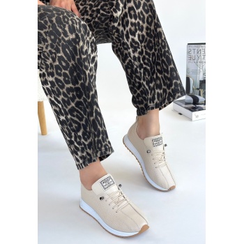 Fiert Bej Cilt Bağcıklı Spor Ayakkabı - Lisinya