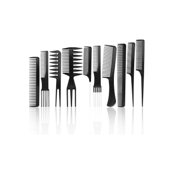 10 Parça Profesyonel Kuaför Tarak Seti - Saç Kesim, Ayırma, Şekillendirme Ve Fön Tarağı ( Lisinya )