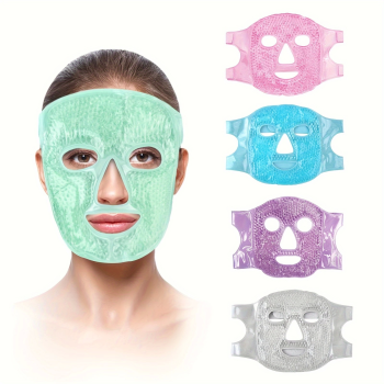 Terapi Jel Yüz Maskesi Soğuk Ve Sıcak Boncuklu Ayarlanabilir Maske (yeşil) ( Lisinya )