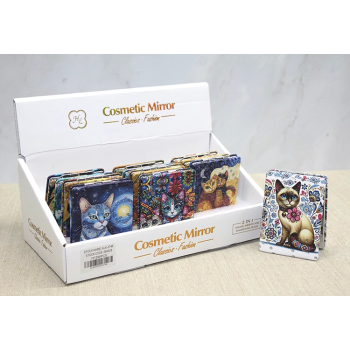 Kedi Taşlı El Aynası Dikdörtgen İnce Alk3748 - Lisinya