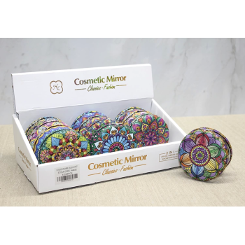 Taşlı Yuvarlak El Aynası Kalın Alk3757 - Lisinya