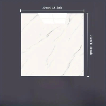 Beyaz Mermer Desenli Alüminyum Plastik Duvar Sticker (30*30) - Lisinya
