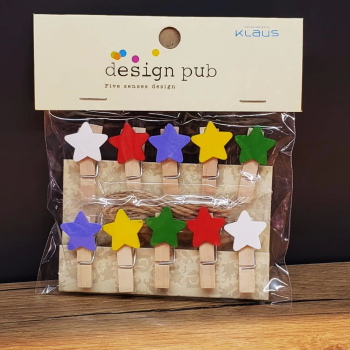 Yıldız Tasarımlı Mini Fotoğraf Mandalları - Lisinya