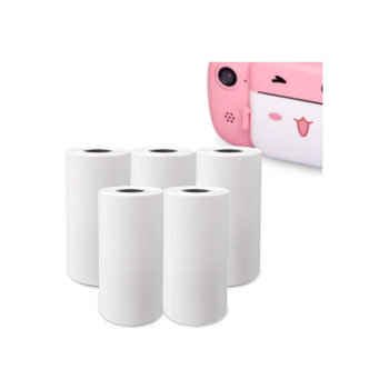 Çocuk Kamera Baskı Kağıdı, 5’li Rulo 57x25mm Çekirdekli Fotoğraf Baskı Termal Kağıt Rulo ( Lisinya )