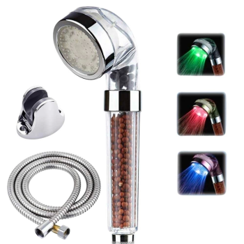 Tasarruflu Boncuklu Ledli Duş Başlık Seti Pil Veya Elektrik Gerekmez Kinetik Enerjili ( Lisinya )