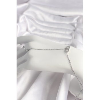 Pirinç Gümüş Renk Zirkon Taşlı Messika Model Kadın Şahmeran - Lisinya