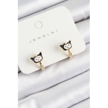 Pirinç Kuromi Model Gold Renk Çocuk Küpe - Lisinya