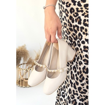 Tino Bej Cilt Topuklu Ayakkabı - Lisinya