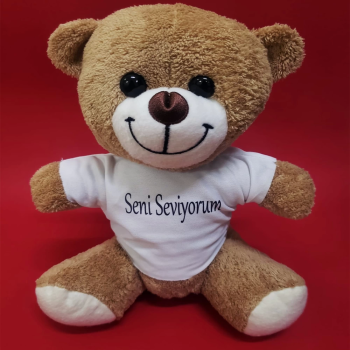 Kahverengi Seni Seviyorum Tişörtlü Ayı - Lisinya