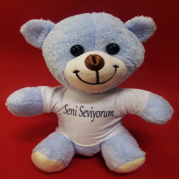 Mavi Seni Seviyorum Tişörtlü Ayı - Lisinya