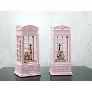 Telefon Kulübeli Kış Masalı Işıklı Müzikli Kar Küresi Alk3409 - Lisinya