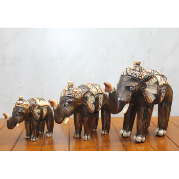 Ahşap 3lü Fil Seti Okas:12 - Lisinya