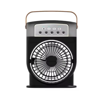 Şarjlı 600 Ml Su Hazneli Taşınabilir Masaüstü Vanilatör  Güçlü Fan Ve 2000 Mah Pil Siyah - Lisinya
