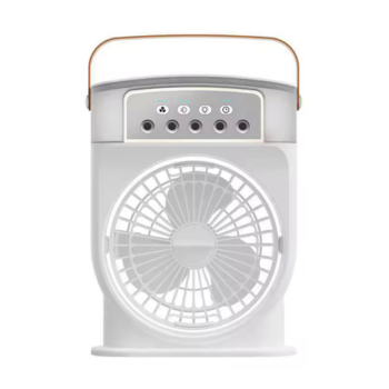 Şarjlı 600 Ml Su Hazneli Taşınabilir Masaüstü Vanilatör  Güçlü Fan Ve 2000 Mah Pil Beyaz - Lisinya