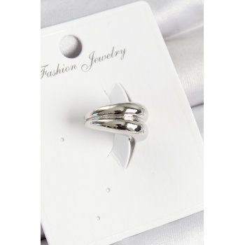 Pirinç Halka Model Gümüş Renk Sağ Kıkırdak Küpe - Lisinya