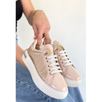 Hley Bej Rugan Paraşüt Detaylı Bağcıklı Spor Ayakkabı - Lisinya