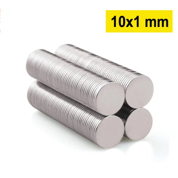 1 Adet 10x1mm Yuvarlak Neodyum Mıknatıs Güçlü Dayanıklı Magnet Nikel Kaplama ( Lisinya )