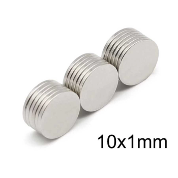 50 Adet 10x1mm Yuvarlak Neodyum Mıknatıs Güçlü Dayanıklı Magnet Nikel Kaplama ( Lisinya )